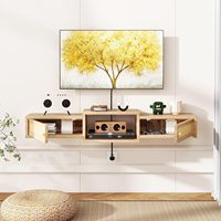 Combohome Meuble TV mural moderne avec portes de rangement, centre de divertissement pour salon
