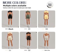 Shorts de yoga solides, ajustés, avec panneau invisible, anti-transpiration, taille élastique mi-haute, ensemble deux pièces en Spandex/Nylon 3098+8047