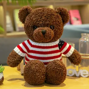 Custom Teddy Bear Plush Toy With Sweater Baby Cuddly Stuffed Soft Animal Teddy Bear Dolls Children Valentine's Day Gift
