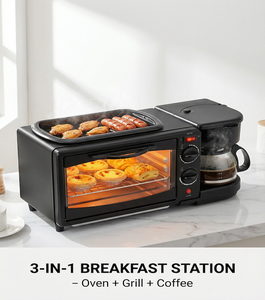 Máquina Multifuncional para Desayunos, Tostadora, Cafetera y Sartén en Uno, con Carcasa de Plástico para el Hogar - Product Image 5