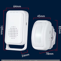 Sonnette de porte durable avec détection de mouvement PIR, rappel lumineux, système de sécurité domestique portable en ABS, portée de détection de 10 m, plusieurs fonctions