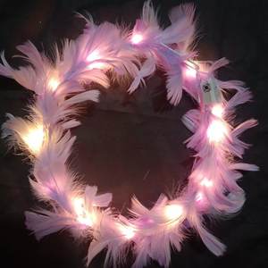 Nicro Nouveau Design <span class=keywords><strong>Guirlande</strong></span> de Cheveux <span class=keywords><strong>Lumineuse</strong></span> à Plumes LED pour Enfants, Accessoire de Coiffure Lumineux pour Filles, Fournitures de Fête Néon - Product Image 4