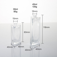 Botol Parfum Segitiga Spesial Fragrance 30ml 45ml Botol Semprot Kaca Bening dengan Tutup