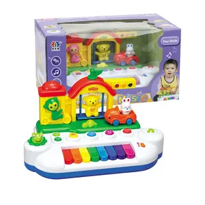 Brinquedo musical de plástico para bebês, educacional, feliz piano para criança