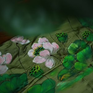 Bufanda elegante hecha a mano para mujer 100% tela de ramio orgánico patrón Floral de alta calidad estilo étnico pintado a mano hecho en Vietnam - Product Image 1