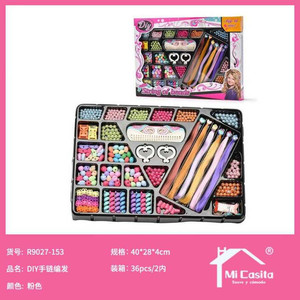 36 pezzi braccialetto fai da te Kit per intrecciare i capelli perline di plastica e accessori per giocattoli creativi per cucito e tessitura - Product Image 1