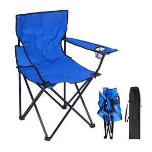 थोक नीली काली फोल्ड अप स्टील एल्यूमिनियम लाउंज सीट कैम्पिंग पिकनिक बीच कुर्सियाँ