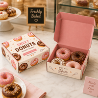 Boîtes d'emballage personnalisées en carton ondulé pour avions en papier, boîtes d'emballage pour desserts cuits et boîtes d'emballage pour beignets avec impression couleur