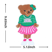 Patch brodé tendance motif grande marque Big Bear avec détails en chenille, applique ours trois couleurs pour sweat-shirts, t-shirts et réparation de tissus