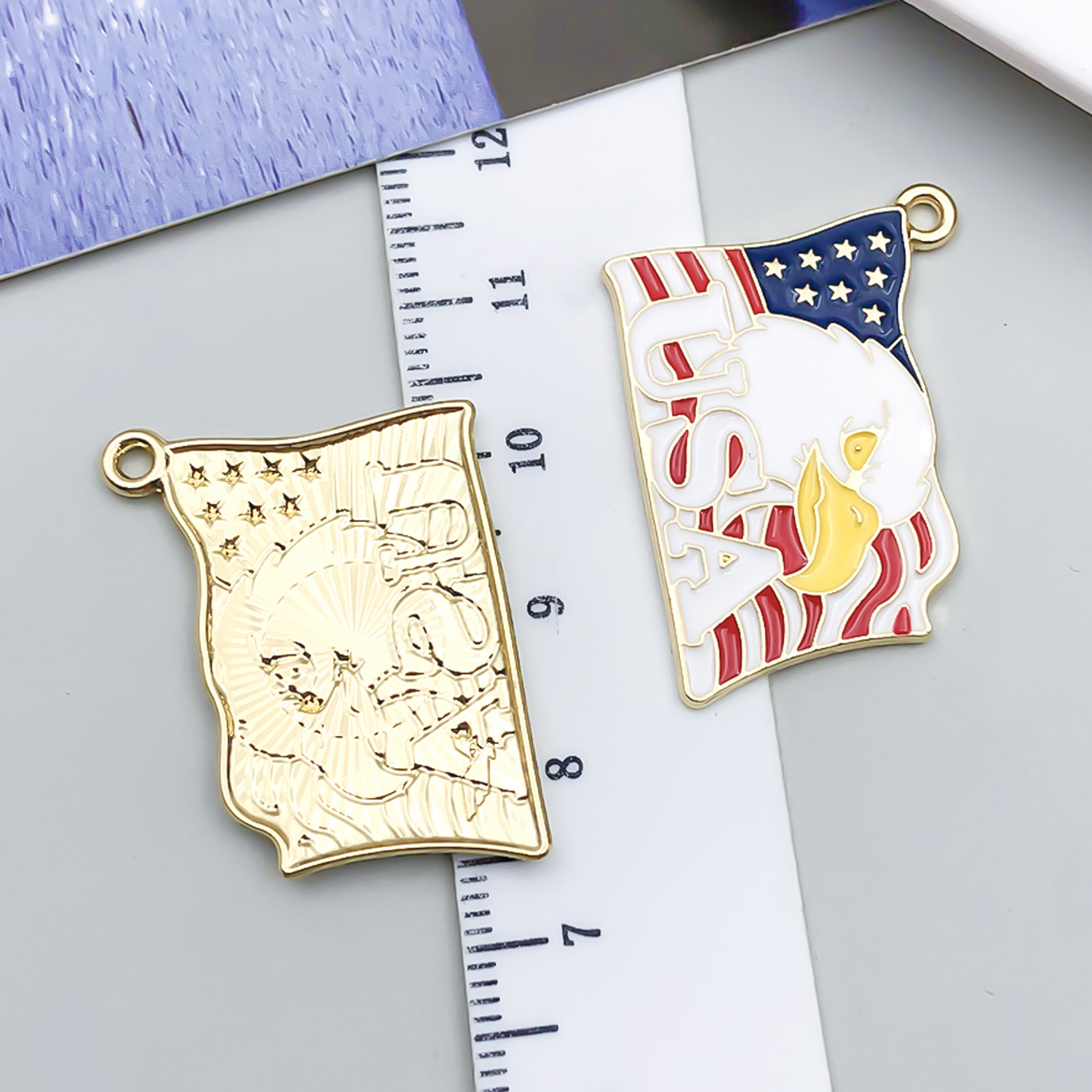 1 KC Gold White Drop Oil US Independence Day Flag