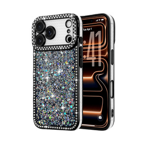 Rhinestone Glitter <b>Phone</b> Case for iPhone 18PM/17/16/15 Plus, Electroplated Luxury Resin Anti-Drop <b>Phone</b> Case - Product Image 4