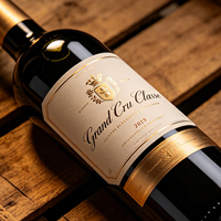 Étiquettes de vin personnalisées, imperméables, gaufrées, pour bouteilles, impression de luxe, texture privée