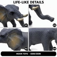 Figurine d'éléphant en PVC gris 31x8x15cm, jouet réaliste, éléphant de Safari, jouet éducatif, décoration de bureau pour enfants