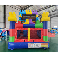 Structure gonflable combinée avec blocs de construction, château de saut gonflable pour enfants, toboggan gonflable extérieur pour événements