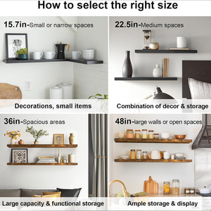 Kệ gỗ nổi-treo tường cho phòng tắm, phòng ngủ, phòng khách, nhà bếp, kệ treo nhỏ để sách/lưu trữ - Product Image 6