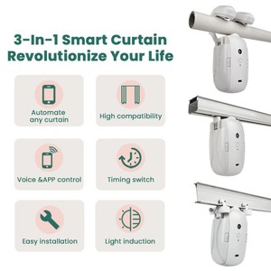 Smart Electric Curtain Motor Bluetooth Control Built-in Rechargeable Battery App Voice Manual Operation For Home Automation - Product Image 5