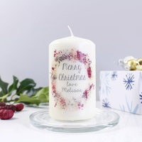 Huaming lilin ekstra besar bersih membakar bunga kering pilar Natal cincin lilin ornamen Bling Selamat Natal baru