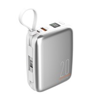 PD22.5W Batterie externe à charge rapide Type-C haute capacité double câble intégré Chargeur portable pour le voyage