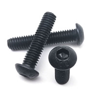M3 noir Grade 10.9 acier ISO7380 tête à six pans creux bouton champignon Allen boulon vis 100 pièces/sac 10mm 25mm 4mm longueurs tête cylindrique