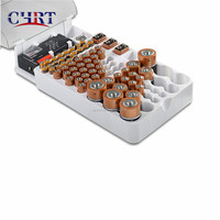 CHRT tiene 93 baterías AA AAA C D 9V montaje en pared batería almacenamiento organizador caso con probador de batería
