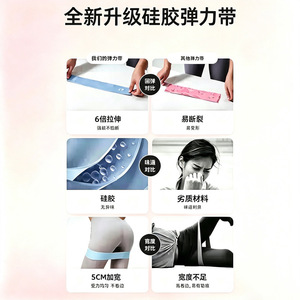 Silicone Resistance Band 15 25 35 50 Lb For Glute Training Squats Hip Opening Leg Shaping Women Fitness Exercise Bands - Product Image 5