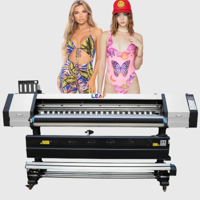 LEAF1.8m Impresora eco-solvente de gran formato ancho Dual i3200 Cabezales de impresión Impresora eco solvente para camiseta