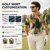 Chemises de golf personnalisées pour hommes, anti-rides, respirantes, en tissu imprimé, à manches courtes, tricotées, pour les vacances, grandes tailles, avec revers imprimés