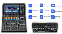 Console de Mixage Audio Professionnelle OTG en Métal RTA 16 Canaux DMC16.6, GEQ 31 Bandes, 96 kHz, 2 Effets, Extension Boîtier de Scène DANTE32S en Option