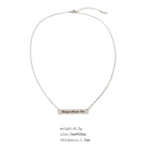 Dropshipping personalizado mensaje personalizado texto grabado venta al por mayor de acero inoxidable en blanco barra colgante collar - Product Image 6