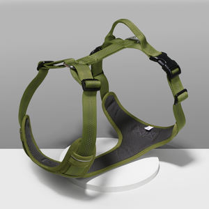 Imbracatura Super confortevole senza trazione per animali domestici nuovo Design con 2 robusti anelli in metallo con guinzaglio in Nylon imbottito in rete - Product Image 1