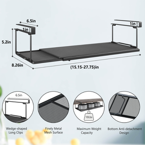 ขยายได้ภายใต้ตู้จัดระเบียบโลหะแขวนใต้โต๊ะตะกร้าสำหรับห้องซักรีดตู้ม้านั่งรองเท้าตู้เสื้อผ้า - Product Image 1