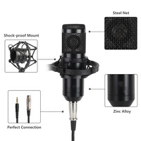 Support de support de microphone d'enregistrement en métal professionnel en gros avec microphone filaire Communication filaire personnalisée