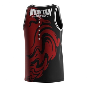 T-shirt de boxe thaïlandaise par sublimation, confortable et le plus vendu, blanc, en gros, pour la gym - Product Image 4
