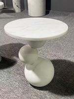 Table console ronde en travertin de luxe moderne, diamètre 45 cm, cadre doré, meubles de salon, hôtel