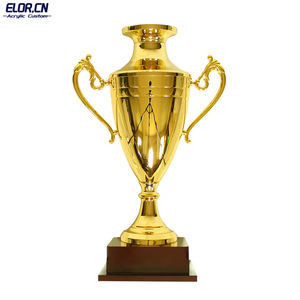 Grand trophée en métal doré Elor avec base en bois pour les événements sportifs des élèves des écoles Prix élégant souvenir d'honneur - Product Image 6