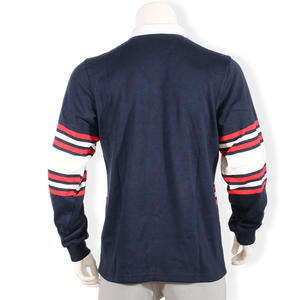 ユニセックスコットンポリエステルイングランドラグビージャージーカスタムストライプ刺繍ロゴ通気性長袖ポロシャツ用 - Product Image 3