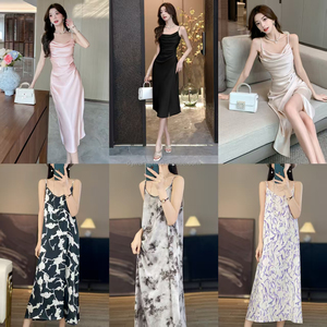 Commercio all'ingrosso spiaggia vacanza <span class=keywords><strong>blu</strong></span> canotta floreale vestito per le donne <span class=keywords><strong>in</strong></span> estate 2025, <span class=keywords><strong>maglia</strong></span> temperamento maglione, Chiffon <span class=keywords><strong>abito</strong></span> da spiaggia - Product Image 4