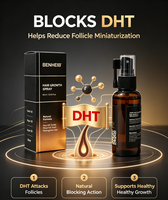 Huile de croissance capillaire à la caféine OEM, bloquant le DHT, anti-chute, nourrissante pour le cuir chevelu, tonique capillaire, extrait de romarin et de palmier nain, 60 ml