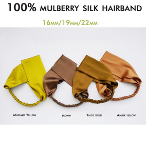 Vente en gros de bandeaux de luxe en soie de mûrier pure pour le spa, le yoga, le <span class=keywords><strong>bain</strong></span>, le maquillage, le curling, le <span class=keywords><strong>turban</strong></span>, l'enveloppement des cheveux - Product Image 2