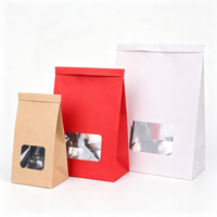 Sacs d'emballage en papier kraft en gros avec fenêtre transparente et fermeture à lien métallique pour pain, biscuits, pâtisseries, café et aliments