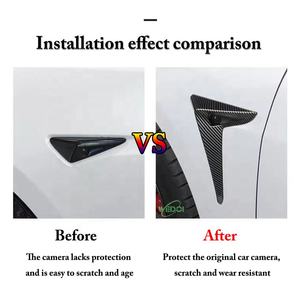 Araba için kamera kapak koruyucusu Tesla modeli 3 araba Styling Sticker vücut yan kamera kapak koruma amblem Logo çıkartmaları 2 adet/takı<span class=keywords><strong>m</strong></span> - Product Image 5