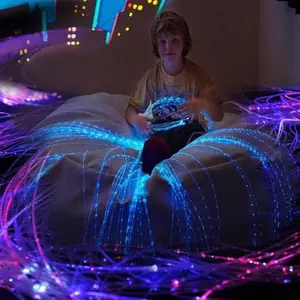 Safe fiber optic sensory lighting Side sparkle fiber optics for gentle sensory stimulation