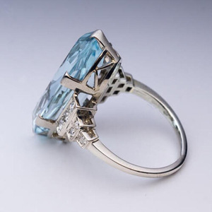 Anello Grande Ovale Blu Elegante da Donna - Product Image 4