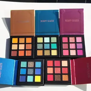 Beauty Glazed 9 color gorgeous eye-shadow pallet halal makeup eyeshadow maquillage professionnel rectangle pan eyeshadow palette