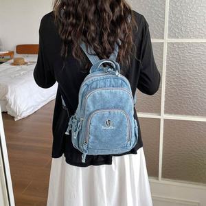 Prodotti estivi di tendenza 2026 nuovo all'ingrosso in tela Denim retrò blu zaini da <span class=keywords><strong>donna</strong></span> borse universitarie <span class=keywords><strong>per</strong></span> <span class=keywords><strong>donna</strong></span> - Product Image 2
