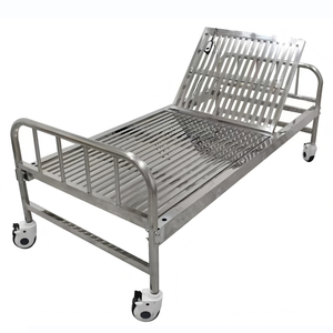 Cama <span class=keywords><strong>de</strong></span> Hospital Individual <span class=keywords><strong>de</strong></span> Acero Inoxidable <span class=keywords><strong>de</strong></span> Alta Resistencia con Respaldo Eléctrico Ajustable, Sistema <span class=keywords><strong>de</strong></span> Elevación Eléctrico y Ruedas Móviles - Product Image 6