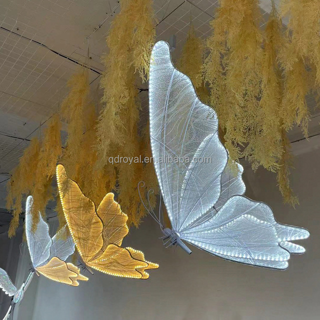 Lighting Butterfly Wedding Background Decorative Remote Luminous Butterfly Wings Moving Butterfly for Party Event Decor