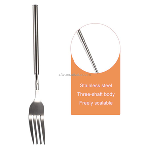Dao Kéo-Kéo Dài Đến 25.6 Inch BBQ Kính Thiên Văn Bữa Tối Có Thể Mở Rộng Ngã Ba Trái Cây Tráng Miệng Dài Tay Cầm Ngã Ba - Product Image 6