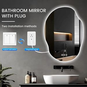 Thiết kế hiện đại kính thông minh phòng tắm Vanity gương <span class=keywords><strong>LED</strong></span> chiếu sáng chống sương mù Dimmable treo tường chức năng bộ nhớ - Product Image 6