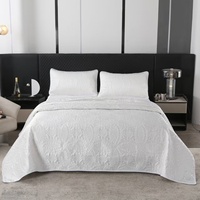 Ensemble de literie de chambre à coucher à double face, 4 pièces, en polyester, à motifs géométriques, matelassé, pour toutes les saisons